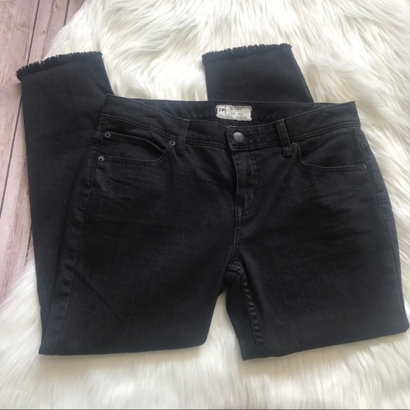 Free People Denim - Free People shark bite hem distressed skinny jeans